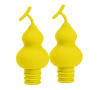 LOVIVER Lot de 2 Bouchons de scellant pour Bouteilles de Champagne en Forme de Gourde, Ensemble de Bouchons de Bouteille de vin en Silicone réutilisable, Orange