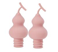 LOVIVER Lot de 2 Bouchons de scellant pour Bouteilles de Champagne en Forme de Gourde, Ensemble de Bouchons de Bouteille de vin en Silicone réutilisable, Rose