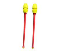 LOVIVER Lot de 2 massues de Gymnastique Rythmique de 45,5 cm, faciles à contrôler et légères, idéales pour l'entraînement et la Pratique de la Pole Dance, Tige Rouge à Tête Jaune