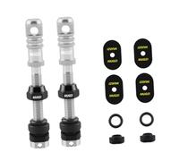 LOVIVER Lot de 2 valves Presta tubeless en Alliage d'aluminium avec Outil de démontage d'obus de Valve, compatibles avec la Plupart des Jantes de, Argent