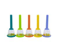 LOVIVER Lot de 5 cloches à main pour enfants, shakers de sable, hochet, bruiteur, cloches à percussion à main colorées pour adultes, mariage,