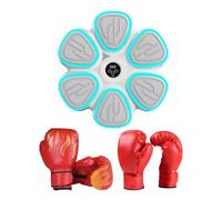 LOVIVER Machine de Boxe Musicale avec Gants, Fournitures d'entraînement créatives, Tapis de Frappe Mural pour entraînement de Kickboxing, Blanc