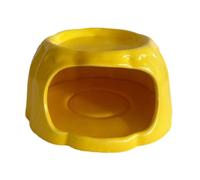 LOVIVER Maison en céramique pour Hamster, cachette, nid, gamelle en Forme de Pudding pour, Petits Animaux de Compagnie, Hamster Nain, Jaune