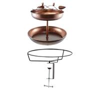 LOVIVER Mangeoire à Oiseaux extérieure, Bain d'oiseaux, Accessoires de décoration, Ornement en métal pour Jardin, terrasse ou Cour.