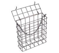 LOVIVER Mangeoire à Oiseaux Support Alimentation Cage Extérieure Suspendue Pratique Chaîne Métal Résistance Adaptée Aux Amateurs d'oiseaux Jardin Pelo, Noir