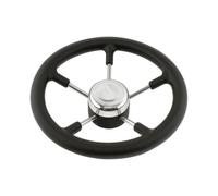 LOVIVER Marine Jante en Mousse Noire Texturée Branches en Acier pour Contrôle Précis sur Bateau Pêche Croisière Confortable pour Pilotage Quotidien