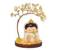 LOVIVER Mini statue de Bouddha avec arbre à argent, arbre de, décoration, souvenir, cadeau, objet de collection, figurine miniature pour Halloween, Style D