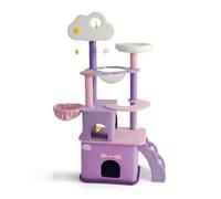 LOVIVER Multifonction Tour pour Chat Niche pour Chat Arbre d'escalade avec Condos Semi-fermés et Capsule Panoramique 32cm, Modèle 星云物语, Hauteur 170 Cm, Version Luxe 6 Étages