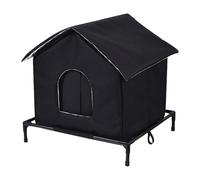 LOVIVER Niche extérieure pour Chats errants, abri Polyvalent et épais, avec Rideau Coupe-Vent et résistant aux intempéries Hivernales pour Cour pelouse, 55 Cm X 48 Cm X 56