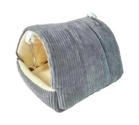 LOVIVER Nid d'Oiseau d'hiver Chaud en Peluche Épaisse, Cachette Confortable en Cage, Abri Anti-Courant d'air, Hamac Suspendu pour Aras, Conures, Cacatoès, Perruches Ondulées, Gris
