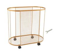 LOVIVER Organisateur de Salle de Sport en métal, Support de Rangement pour équipement d'entraînement à Domicile avec roulettes, Chariot de Rangement, Or