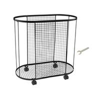 LOVIVER Organisateur de Salle de Sport en métal, Support de Rangement pour équipement d'entraînement à Domicile avec roulettes, Chariot de Rangement, Noir