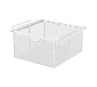 LOVIVER Organiseur de Placard à Suspendre Tiroir Coulissant Suspendu Panier de Rangement en Métal Rangement sous Vêtement Coulissant pour Lit Superposé, Rails de Lit et Armoire, Blanc
