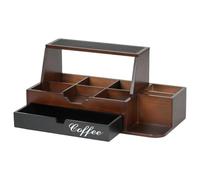 LOVIVER Organiseur de station à café, support de dosettes de café, accessoires avec tiroir, panier de rangement spacieux et robuste, décoration pour café,