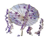 LOVIVER Parapluie Chinois Japonais en Papier huilé, Fait à la Main, Parapluie de Danse Classique de 81 cm, Violet et Rose