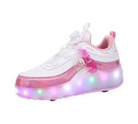 LOVIVER Patins à Roulettes pour Enfants Baskets Lumineuses Chaussures Unisexe Roues Rétractables Matériau PU Caoutchouc Adaptées Aux Activités Extérieures Ska, 23cm