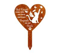LOVIVER Piquet commémoratif en métal pour cimetière, Plaque commémorative en Forme de cœur, marqueur funéraire étanche pour Jardin, Tombe et décoration de, C