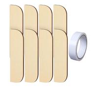 LOVIVER Plaque de réparation de charnière en bois, cache-trou de porte, accessoires robustes, remplacement direct de la charnière de porte de meuble de, Coin Rond, 8 Pièces