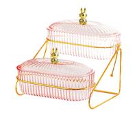 LOVIVER Plateau à fruits secs avec couvercle, organisateur, plateau de service à étages pour amuse-gueules, fruits secs, biscuits, bonbons, mariage, Grille Bunny 2