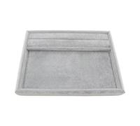 LOVIVER Plateau de présentation de bijoux, présentoir de colliers, bracelets, bagues, polyvalent, assiette vide, porte-bijoux pour commode de maison, Gris