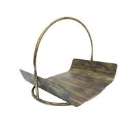 LOVIVER Porte-bûches pour cheminée, Panier à bûches Robuste et Multifonctionnel en métal, Range-bûches pour Foyer extérieur et terrasse, Bronze