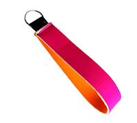 LOVIVER Porte-clés Bracelet de Poignet Muni de Bande Attache Clés Support Anneau pour Clés Fabriqué en Néoprène et Acier Inoxydable Adapté à La Course Gym Nat, Rose Rouge