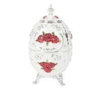 LOVIVER Porte-dents automatique au design vintage, étui à cure-dents créatif pour salle à manger, salon de thé ou restaurant, Argent et Rouge