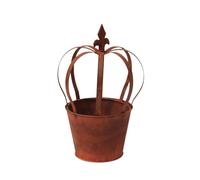 LOVIVER Pot de Fleurs en Fer Vieilli, Rustique Classique, pour Composition Florale, Petit Pot Vintage pour Porte d'entrée, Rebord de fenêtre, 21x21x33cm