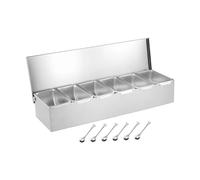 LOVIVER Pots à épices, conteneur d'assaisonnement, conteneur de Stockage Amovible, Outil de Cuisine, boîte d'organisation d'assaisonnement, Pot à Condiments, 6 grilles