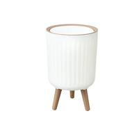 LOVIVER Poubelle à Poussoir Tendance avec Couvercle, Poubelle à Pied Haut avec Couvercle à Pression, pour Bureau