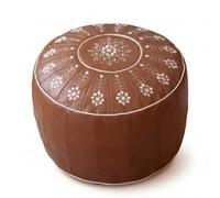 LOVIVER Pouf de Rangement Tabouret Coffre Banc Repose-Pieds Tissu Brodé Accès Facile par Zip Assise Capitonnée Convenant au Salon Chambre Relaxation, Marron Foncé, Fleur Améliorée
