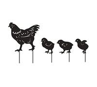 LOVIVER Poussins de Poule en Métal de Style Européen Simulation de Fer Poussins de Poule Stand Extérieur Rétro Jardin Animal Décoration