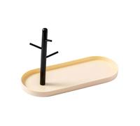 LOVIVER Présentoir à Bijoux, Bol à clés, vitrine de Mode Polyvalente, Plateau d'entrée, Plat à Bijoux pour Boucles d'oreilles, Bracelets de Cheville, Blanc Laiteux Simple