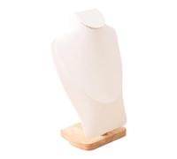 LOVIVER Présentoir à Colliers, Support de Collier pour décoration intérieure, présentoir de Rangement en Bois, Support de Buste à Bijoux pour étagère, White L