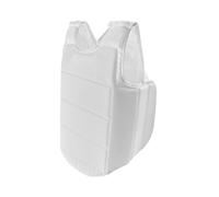 LOVIVER Protecteur de Poitrine de Karaté Gilet Torse Coque Rembourrée Plastron Respirant Panneau Avant Ergonomique Ourlet Arrondi Liberté Corporelle , Blanc , L