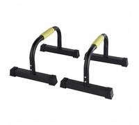 LOVIVER Push Up Training Stand Appareil de Pompes Barres Parallèles Supports de Sol Poignées Antidérapantes Structure en Acier, Noir, Noir avec Poignées Jaunes, Style to 1