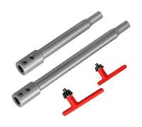 LOVIVER Rallonge de Mèche Plate Longue de 7 et 10 Pouces En Alliage avec Clé de Serrage pour Meubles, Tige Ronde de 3/8".