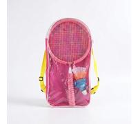 LOVIVER Raquette d'Entraînement Enfant Raquette Badminton Junior Set Débutant Manche Antidérapant Alliage Fer Nylon NBR Adaptée au Jeu Décontracté Entraînement d'Initiation Loisirs Familiaux