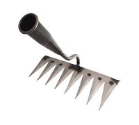 LOVIVER Râteau de Désherbage de Jardin en Acier au Manganèse, Griffe Désherbeuse à Main, Outil de Dissolvant des Mauvaises Herbes, Râteau à Main pour Déchaumage, 8 Dents