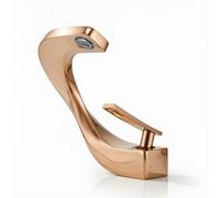 LOVIVER Robinet de Salle de Bain Mitigeur Lavabo Monotrou Bec Plat Forme Élancée Pose sur Base Rectangulaire Cartouche Céramique Convient aux Maisons, Or Rose