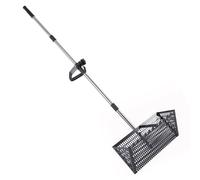 LOVIVER Sable Rake Pet Spade Multifonctional, Râteau à Sable Multifonctionnel avec Manche Télescopique, Pelle en Acier Carbone, Tamis Large pour Sable, Gravier ou Extérieur, Noir