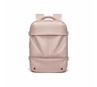LOVIVER Sac à Dos de Ordinateur Sacoche Valise Bagage avec Compression Sous Vide USB et Passage pour Trolley Matériaux Oxford Polyester TPU Adapté au Bureau, Rose, Rose, 16 Pouces