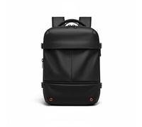 LOVIVER Sac à Dos de Ordinateur Sacoche Valise Bagage avec Compression Sous Vide USB et Passage pour Trolley Matériaux Oxford Polyester TPU Adapté au Bureau, Noir, Noir, 16 Pouces