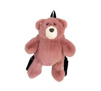 LOVIVER Sac à Dos en Peluche Ours, Sac à Dos de Voyage Souple, Cartable pour étudiantes, Femmes, Enfants, Filles, Couleur de La Pâte de Haricots