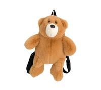 LOVIVER Sac à Dos en Peluche Ours, Sac à Dos de Voyage Souple, Cartable pour étudiantes, Femmes, Enfants, Filles, Brun