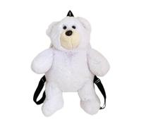 LOVIVER Sac à Dos en Peluche Ours, Sac à Dos de Voyage Souple, Cartable pour étudiantes, Femmes, Enfants, Filles, Blanc