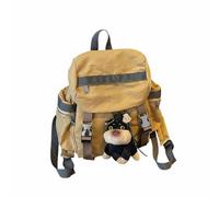 LOVIVER Sac à Dos Femme Organisé avec Multiples Compartiments Ornement Porte-clés Original Fermeture par Rabat et Cordon Matériau Nylon Résistant Adapté au Sport Sorties Scolaires Vie, Yellow