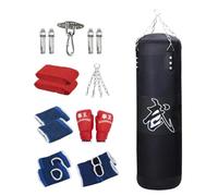 LOVIVER Sac de Boxe Non Rempli avec Gants de Frappe avec Chaîne, Sac de Boxe, Sac de Sable pour La Salle de Sport à Domicile, Judo, Karaté, MMA, Arts Martiaux, Noir 100cm