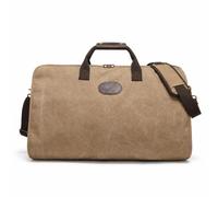 LOVIVER Sac de Pliable Sac de Sport Sac Fourre-Tout Valise Souple Corps Rectangulaire Structuré avec Garnitures en Contraste et Écusson Ovale Port à la Main, Array, Kaki