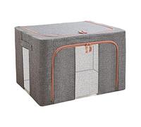 LOVIVER Sac de Rangement pour vêtements 66L étanche renforcé Grande capacité Anti-poussière bac de Rangement pour draps de lit Couverture literie Placard sous, Grise